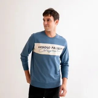 【Arnold Palmer 雨傘】男裝-學院風LOGO刺繡條紋長袖襯衫(藍色) 歷史價格詳細信息