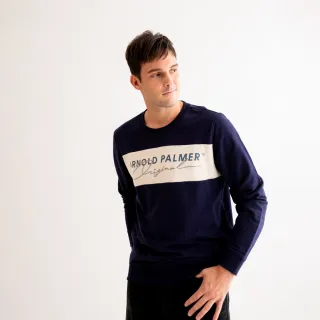 【Arnold Palmer 雨傘】男裝-學院風LOGO刺繡條紋長袖襯衫(藍色) 歷史價格詳細信息