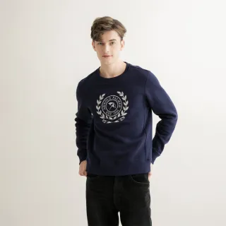 【Arnold Palmer 雨傘】男裝-學院風LOGO刺繡條紋長袖襯衫(藍色) 歷史價格詳細信息