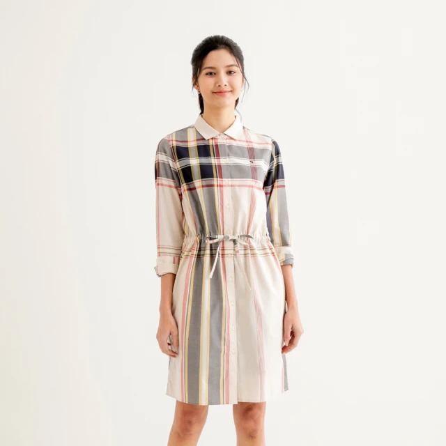 【Arnold Palmer 雨傘】女裝-經典大格紋下襬抽繩襯衫(粉色) 歷史價格詳細信息