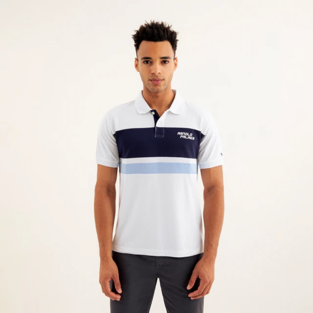 【Arnold Palmer 雨傘】男裝-胸前拼接配色小傘POLO衫(低調灰) 歷史價格詳細信息