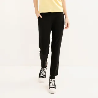 【Hang Ten】女裝-TAPERED FIT錐形仿毛料鬆緊長褲(黑色) 歷史價格詳細信息
