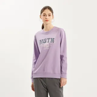 【Hang Ten】女裝-雙面布保暖可樂字復古印花休閑大學T(黃) 歷史價格詳細信息