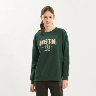 【Hang Ten】女裝-雙面布保暖可樂字復古印花休閑大學T(黃) 歷史價格詳細信息