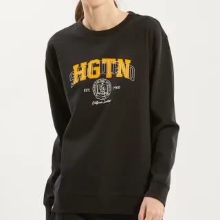 【Hang Ten】女裝-雙面布保暖可樂字復古印花休閑大學T(黃) 歷史價格詳細信息