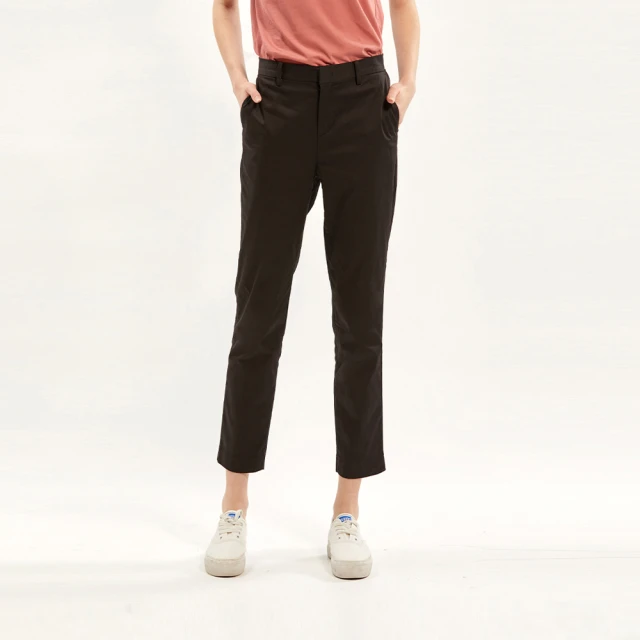 【Hang Ten】女裝-TAPERED FIT錐形仿毛料鬆緊長褲(黑色) 歷史價格詳細信息
