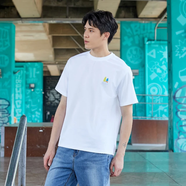 【Hang Ten】男裝-韓款-純棉海洋主題印花短袖T恤(黑) 歷史價格詳細信息