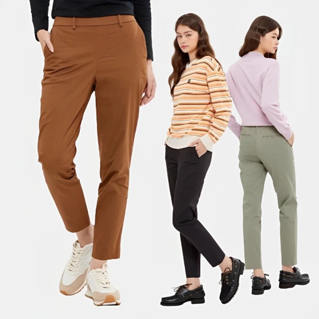 【Hang Ten】女裝-TAPERED FIT錐形仿毛料鬆緊長褲(黑色) 歷史價格詳細信息