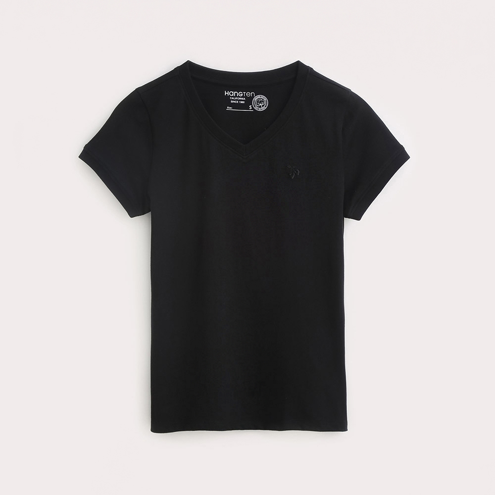 【Hang Ten】有機棉-女裝全棉經典腳丫LOGO素面T-多款選 歷史價格詳細信息