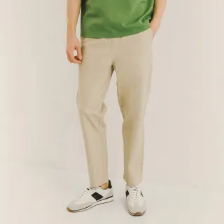 【Hang Ten】男裝-TAPERED FIT錐形打褶鬆緊腰頭九分褲-灰卡其 歷史價格詳細信息