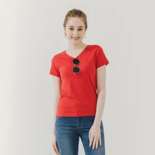 【Hang Ten】女裝-V型領條紋短袖襯衫-白 歷史價格詳細信息