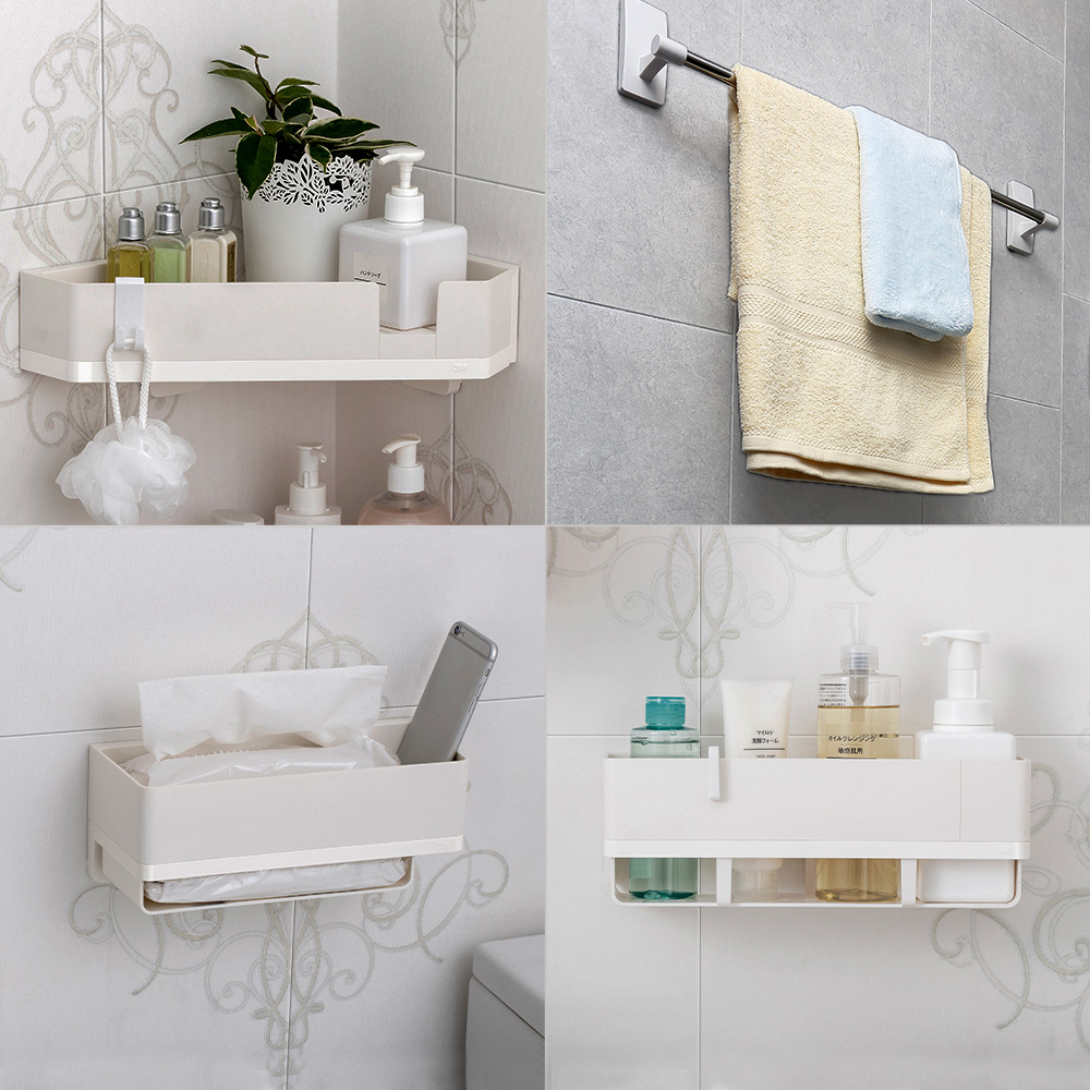 【3M】無痕極淨防水收納系列-4入組 免釘免鑽(收納架/置物架) 歷史價格詳細信息