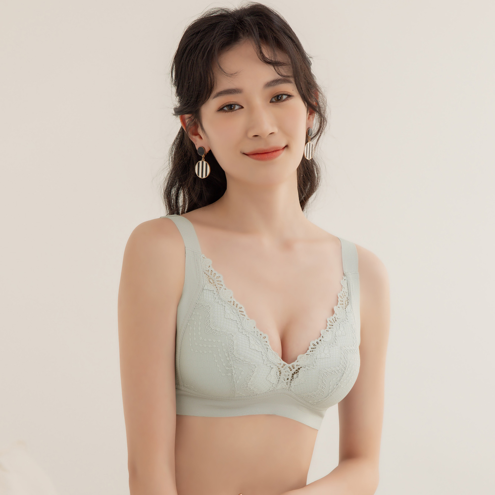 【黛瑪Daima】M-XXL輕巧透氣集中手捧無鋼圈蕾絲美背內衣 綠色 8016 歷史價格詳細信息