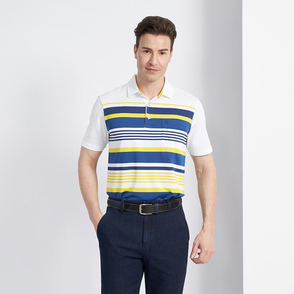 【pierre cardin 皮爾卡登】男款 定位橫條短袖POLO衫-深藍色 (5237264-38) 歷史價格詳細信息