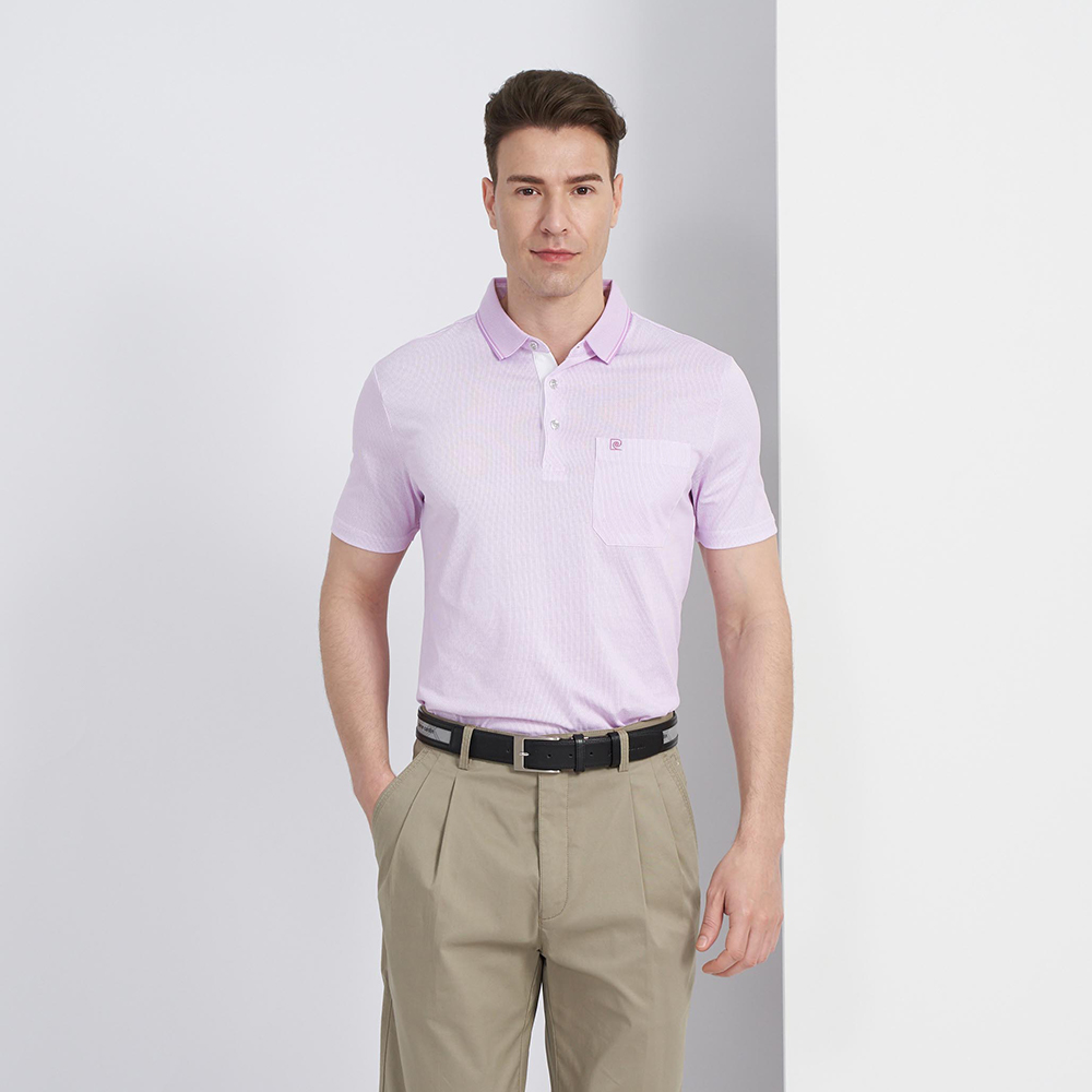 【pierre cardin 皮爾卡登】男款 直條印花襯衫領薄長袖polo衫-藍色 (5215201-38) 歷史價格詳細信息
