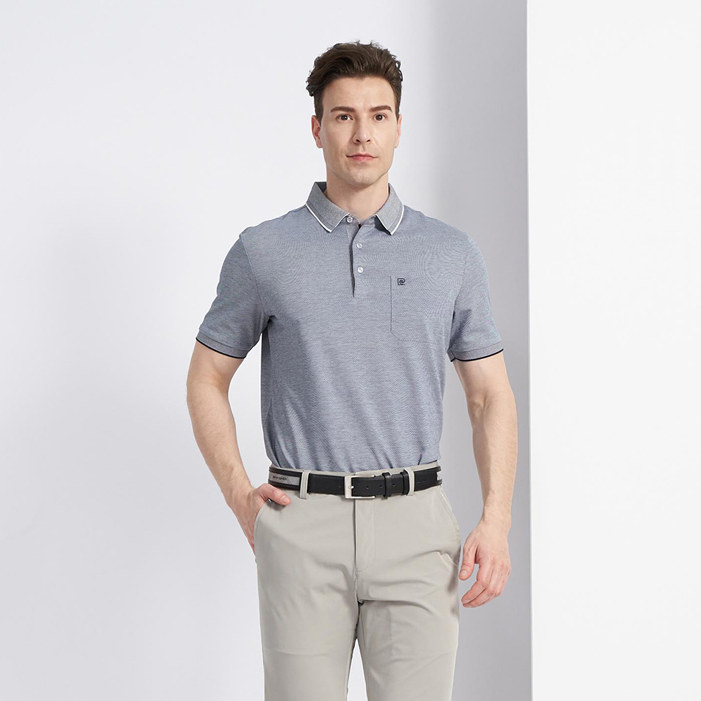 【pierre cardin 皮爾卡登】男款 雙色交織素面短袖polo衫-藍色 (5237271-35) 歷史價格詳細信息