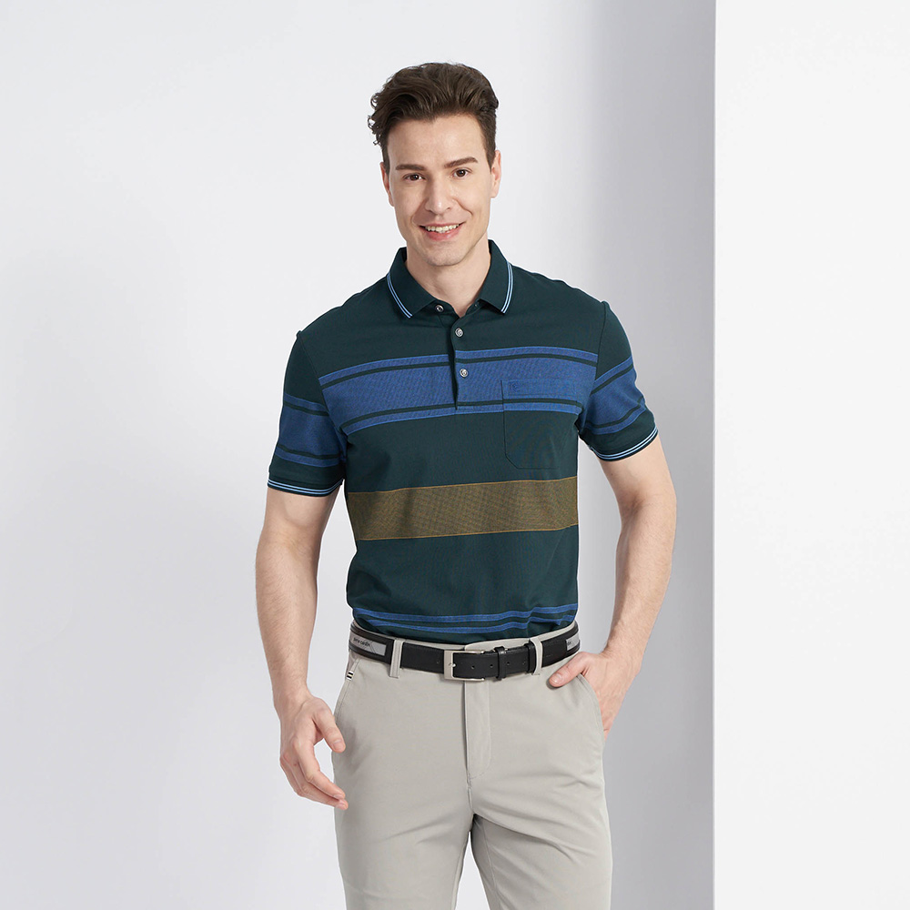 【pierre cardin 皮爾卡登】男款 定位橫條短袖POLO衫-深藍色 (5237264-38) 歷史價格詳細信息