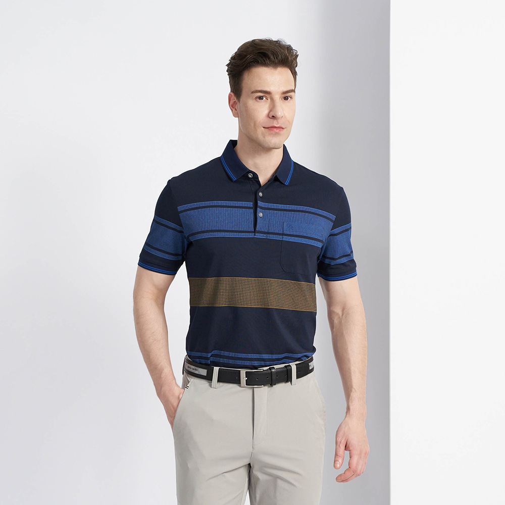 【pierre cardin 皮爾卡登】男款 定位橫條短袖POLO衫-深藍色 (5237264-38) 歷史價格詳細信息