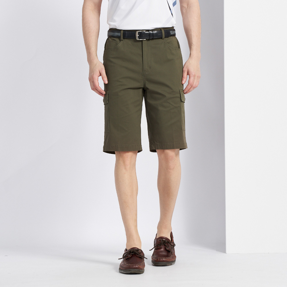 【pierre cardin 皮爾卡登】男款 彈性鬆緊側貼袋平口休閒短褲-卡其色 (5227962-85) 歷史價格詳細信息