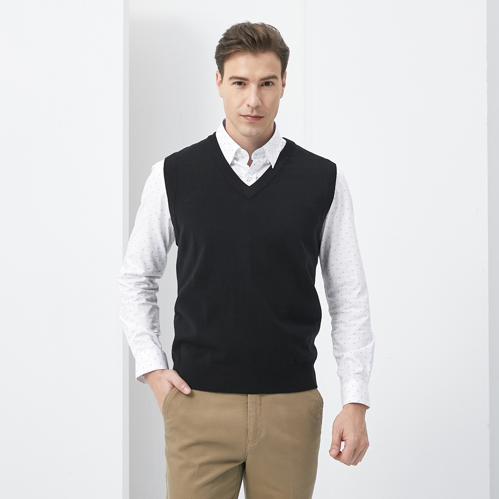 【pierre cardin 皮爾卡登】男款 混紡羊毛V領菱格緹花針織毛衣背心-深藍色(5225461-38) 歷史價格詳細信息