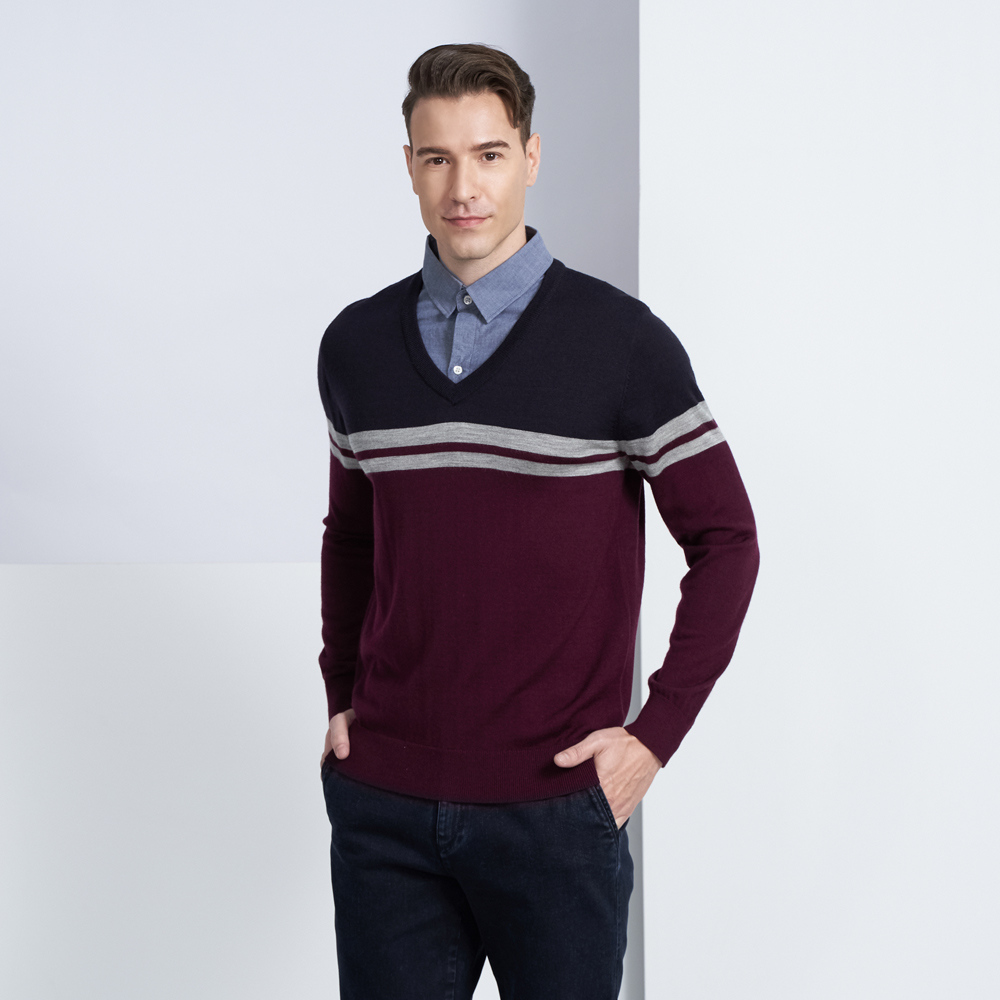 【pierre cardin 皮爾卡登】男款 混紡羊毛V領菱格緹花針織毛衣背心-深藍色(5225461-38) 歷史價格詳細信息