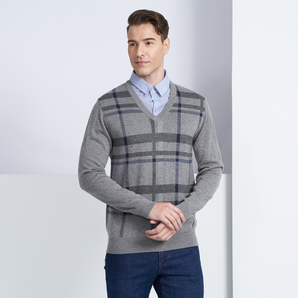 【pierre cardin 皮爾卡登】男款 混紡羊毛V領菱格緹花針織毛衣背心-深藍色(5225461-38) 歷史價格詳細信息