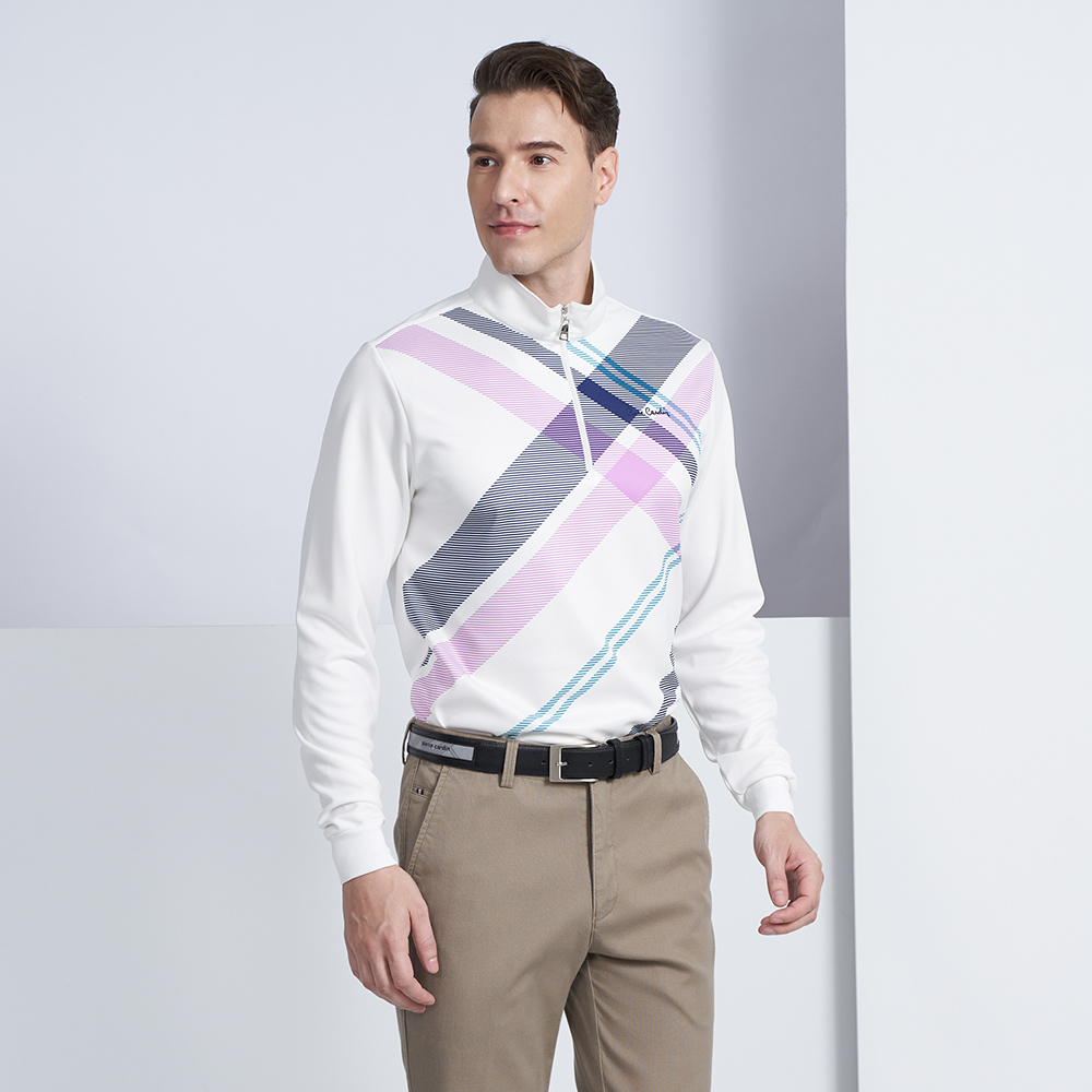 【pierre cardin 皮爾卡登】商務休閒 拉鍊立領定位條紋長袖polo衫-灰色(5225208-95) 歷史價格詳細信息