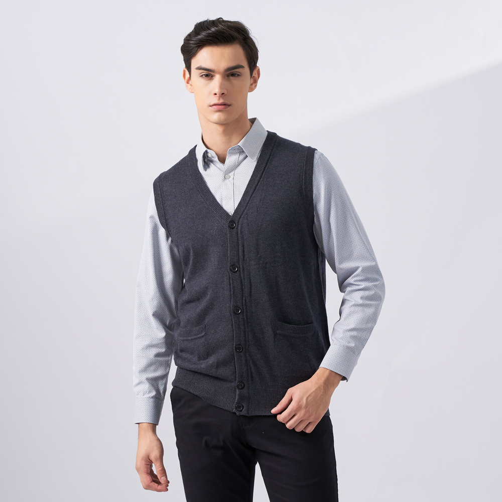 【pierre cardin 皮爾卡登】男款 混紡羊毛V領菱格緹花針織毛衣背心-深藍色(5225461-38) 歷史價格詳細信息