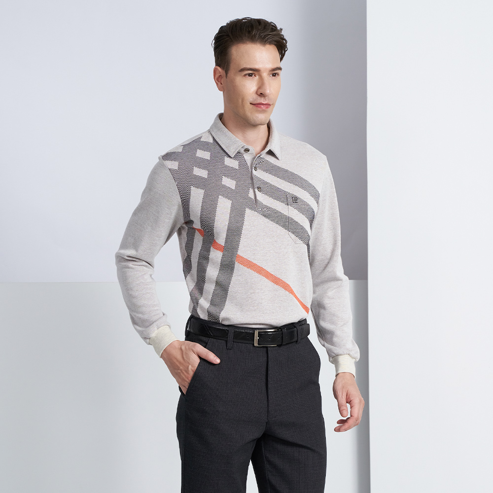 【pierre cardin 皮爾卡登】商務休閒 蓄熱保暖刷毛定位直條長袖POLO衫-粉色(5225286-76) 歷史價格詳細信息