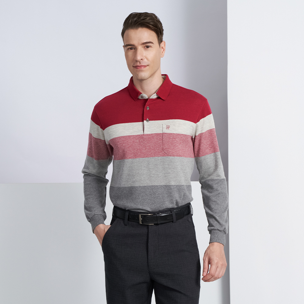 【pierre cardin 皮爾卡登】商務休閒 蓄熱保暖刷毛定位直條長袖POLO衫-粉色(5225286-76) 歷史價格詳細信息
