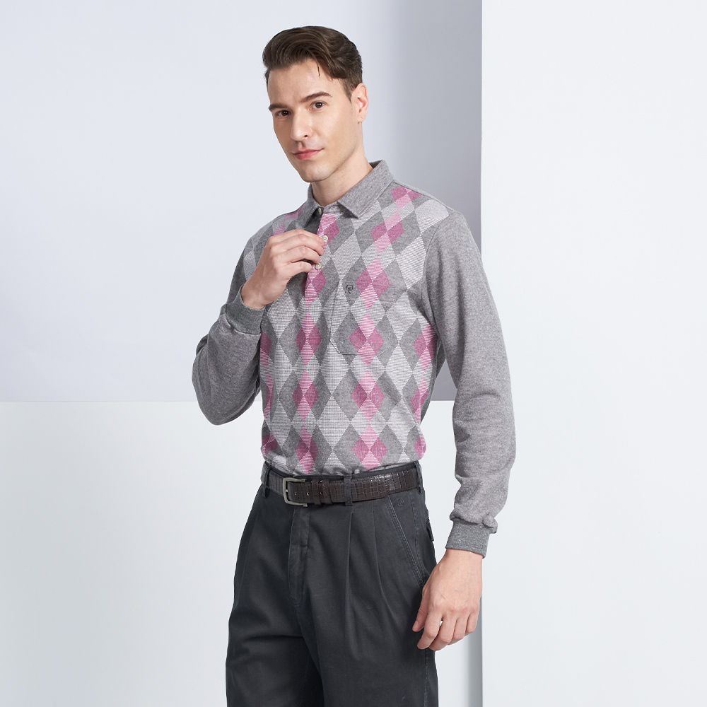 【pierre cardin 皮爾卡登】商務休閒 蓄熱保暖刷毛定位直條長袖POLO衫-粉色(5225286-76) 歷史價格詳細信息
