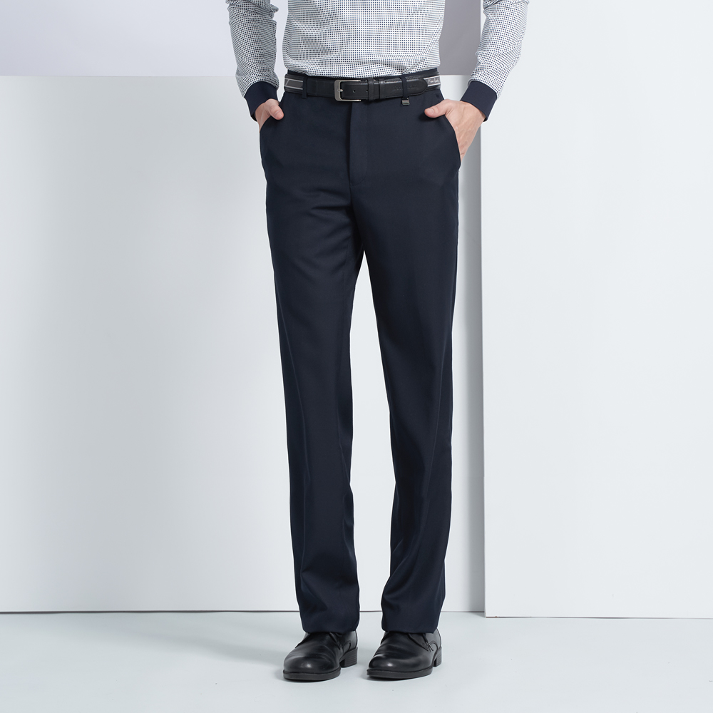 【pierre cardin 皮爾卡登】男款 暗緹花平口西裝褲-深藍色(5225842-38) 歷史價格詳細信息