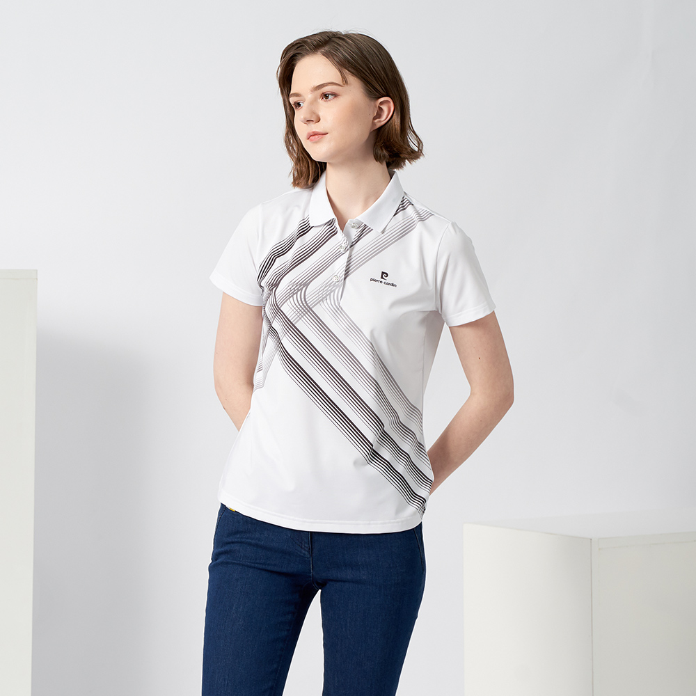 【pierre cardin 皮爾卡登】輕運動 女款 Hi Cool吸濕排汗彈性網眼素面短袖POLO衫-白色(8227291-90) 歷史價格詳細信息