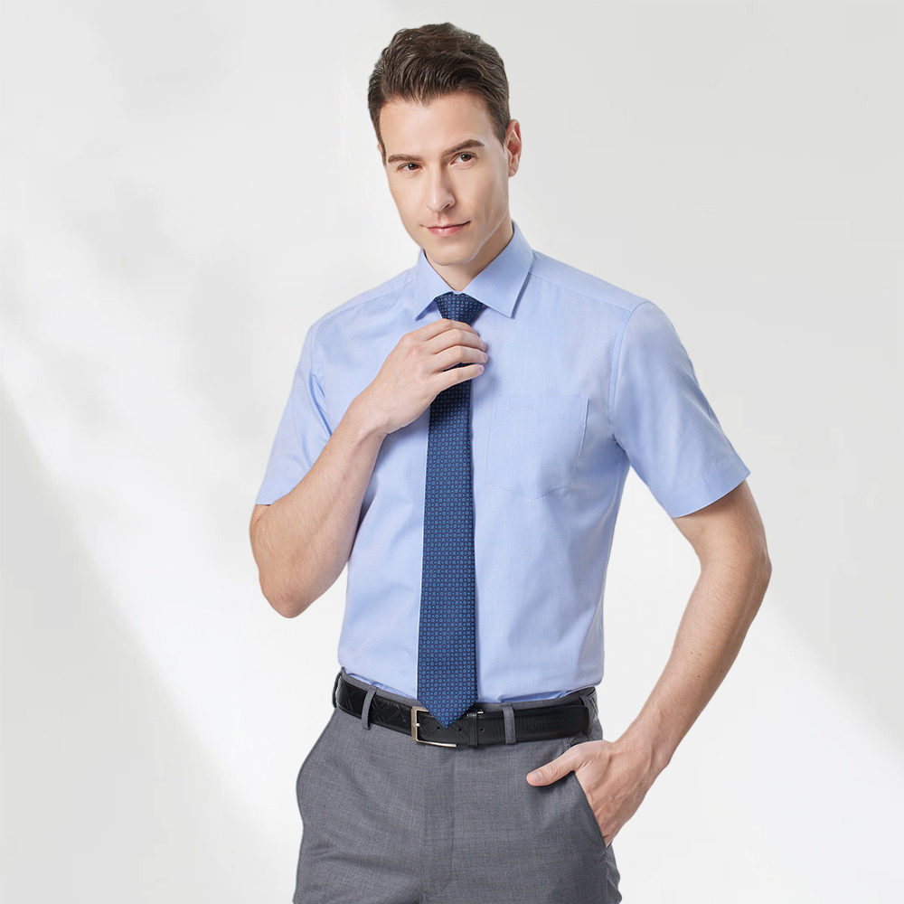 短袖襯衫男  素色百搭商務純色襯衫 修身職業裝襯衣 透氣排汗 上衣 現貨 大尺碼 男生衣著-MINTS名仕男裝 歷史價格詳細信息