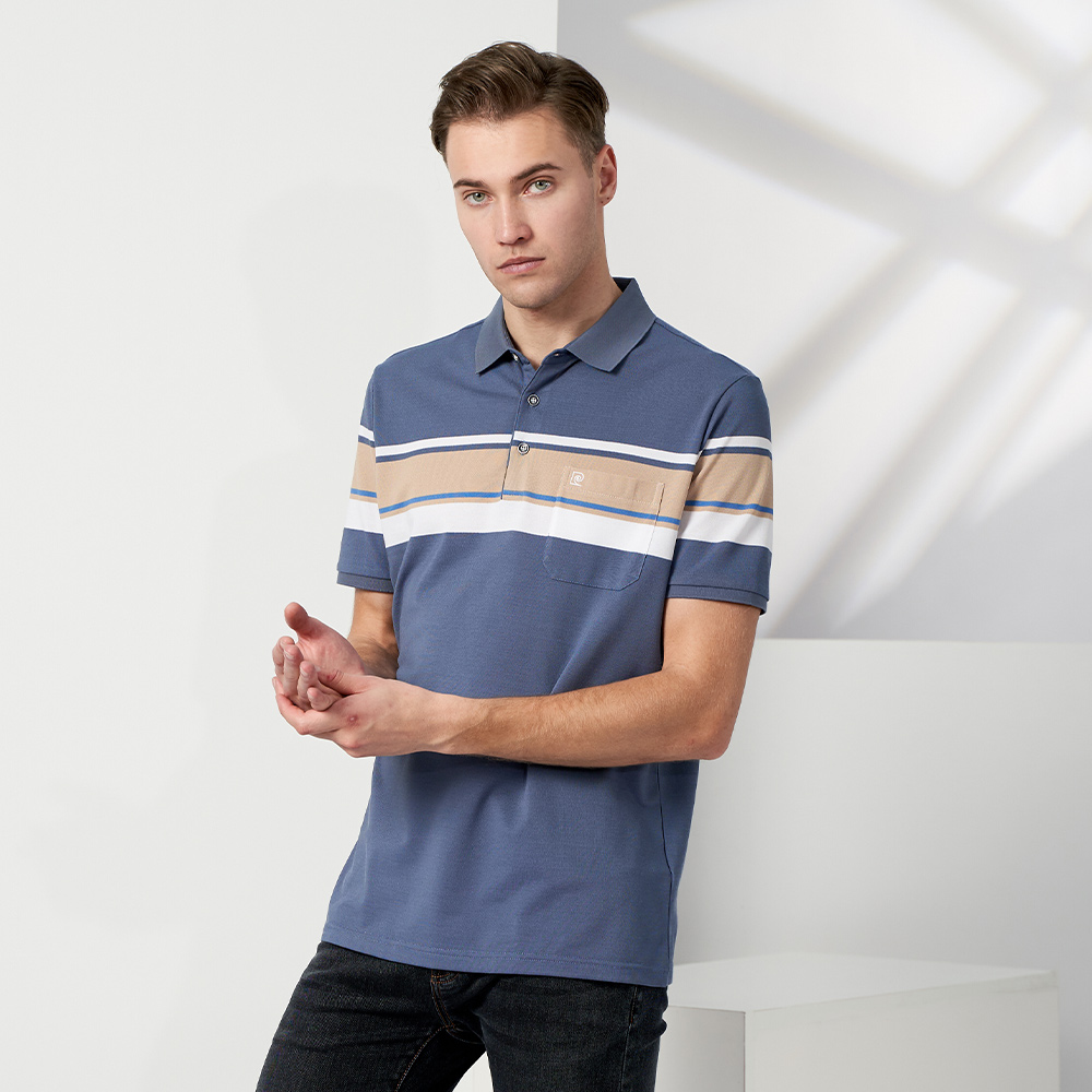 【pierre cardin 皮爾卡登】男款 定位橫條短袖POLO衫-深藍色 (5237264-38) 歷史價格詳細信息