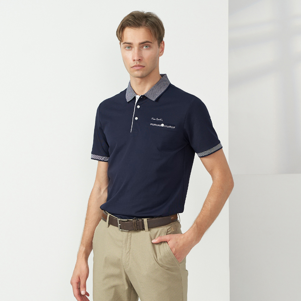 【Pierre Cardin皮爾卡登】 男款 素色短袖polo衫-深藍色 (5237265-38) 歷史價格詳細信息