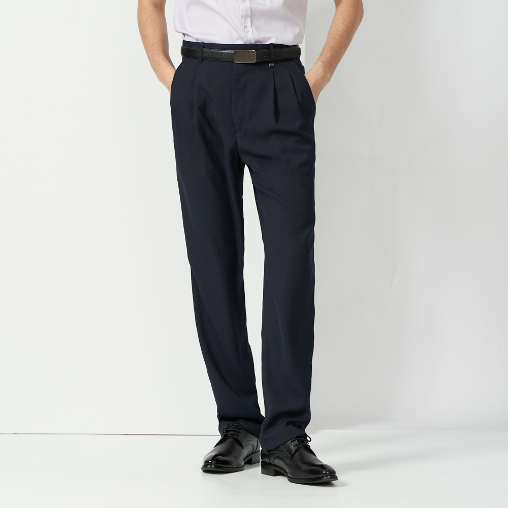 【pierre cardin 皮爾卡登】男裝 素色打摺西裝褲-丈青色 (5237852-38) 歷史價格詳細信息