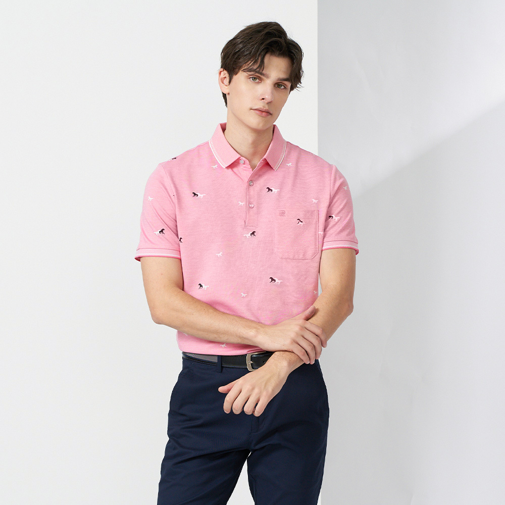 【pierre cardin 皮爾卡登】男款 雙色交織素面短袖polo衫-藍色 (5237271-35) 歷史價格詳細信息