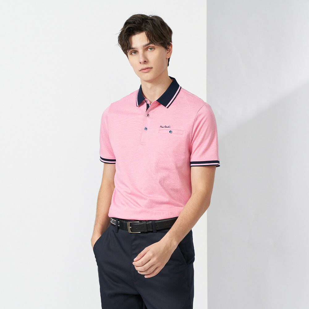 【pierre cardin 皮爾卡登】男款 雙色交織素面短袖polo衫-藍色 (5237271-35) 歷史價格詳細信息