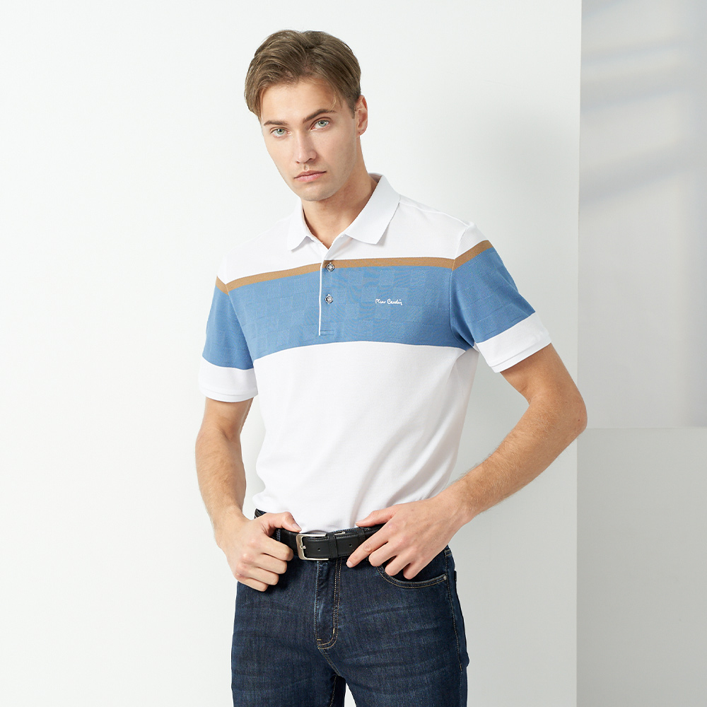 【pierre cardin 皮爾卡登】男款 定位橫條短袖POLO衫-深藍色 (5237264-38) 歷史價格詳細信息