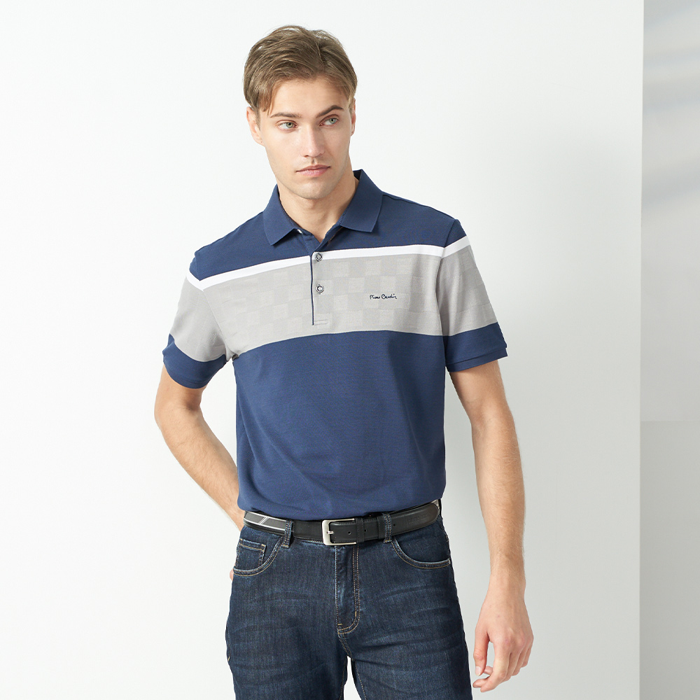 【pierre cardin 皮爾卡登】男款 定位橫條短袖POLO衫-深藍色 (5237264-38) 歷史價格詳細信息