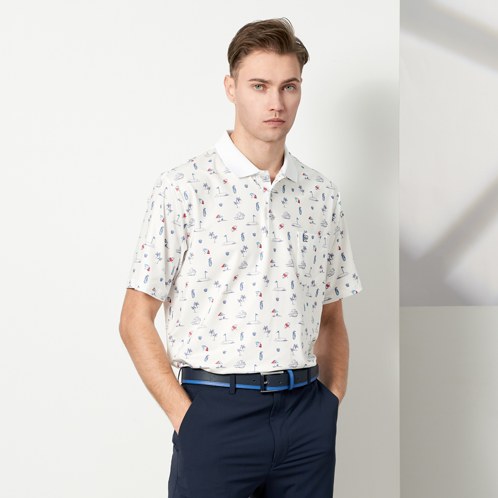 【pierre cardin 皮爾卡登】男款 TOP印花短袖POLO衫-藍色 (5237286-35) 歷史價格詳細信息