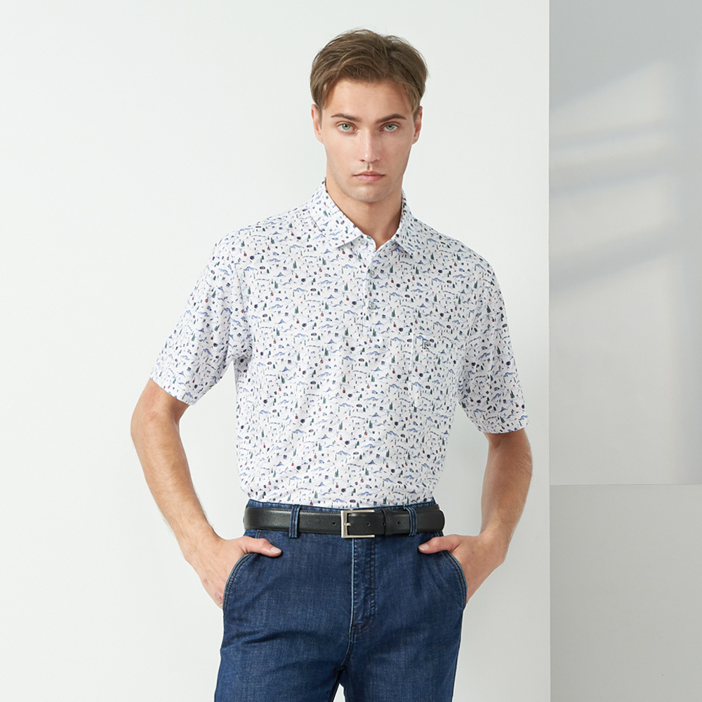 【pierre cardin 皮爾卡登】男款 TOP印花短袖POLO衫-藍色 (5237286-35) 歷史價格詳細信息