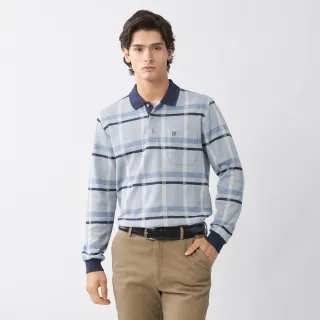 【pierre cardin 皮爾卡登】商務休閒 男款 蓄熱保暖棉質混紡刷毛大格紋長袖POLO衫-水藍色(7235279-35) 價格比較,價格查詢,歷史價格詳細信息