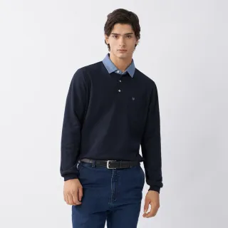 【pierre cardin 皮爾卡登】商務休閒 蓄熱保暖刷毛定位直條長袖POLO衫-藍色(5225274-35) 歷史價格詳細信息