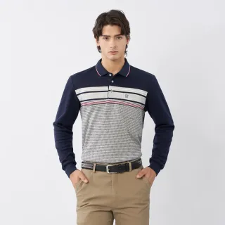 【pierre cardin 皮爾卡登】商務休閒 蓄熱保暖刷毛定位直條長袖POLO衫-藍色(5225274-35) 歷史價格詳細信息