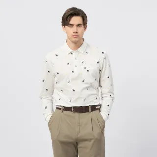 【pierre cardin 皮爾卡登】商務休閒 男款 麋鹿印花長袖POLO衫-米白色(5235263-90) 價格比較,價格查詢,歷史價格詳細信息