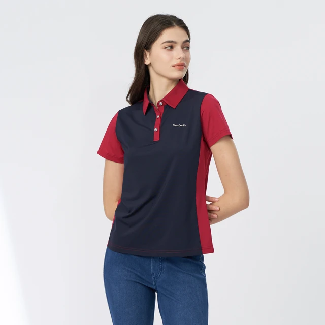 【pierre cardin 皮爾卡登】女款 吸濕排汗胸前印花長袖polo衫-紫色(4225203-28) 歷史價格詳細信息