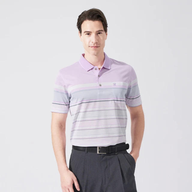 【pierre cardin 皮爾卡登】男款 TOP定位橫條短袖POLO衫-紫色 (5237293-25) 歷史價格詳細信息