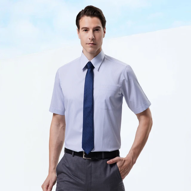 【pierre cardin 皮爾卡登】男襯衫 抗皺舒適棉混紡合身版定位細條紋長袖襯衫_紫色(82813-22) 歷史價格詳細信息